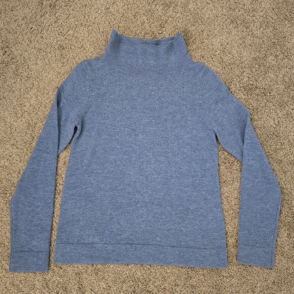 Hobbs London Merino Wool Cashmere Funnel Neck Sweater Blue XS Soft Cozy Winter - Picture 4 of 10